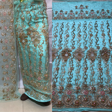 Load image into Gallery viewer, Pale Peach with crystal stone beaded Net Lace George Wrapper Set with  Blouse   - NLDG321
