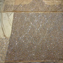 Load image into Gallery viewer, Enhancing Grey Heavy Crystal Stone beaded Net Lace George Wrapper Set with  Blouse   - NLDG327
