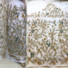 Load image into Gallery viewer, Bold Navy Blue Stone beaded Net Lace George Wrapper Set    - NLDG330
