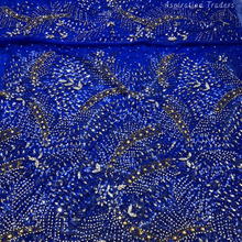 Load image into Gallery viewer, Gloomy Nigerian Green Stone beaded Net Lace George Wrapper Set    - NLDG331
