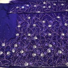 Load image into Gallery viewer, Fiery Red Heavy Stone beaded Net Lace George Wrapper Set    - NLDG332
