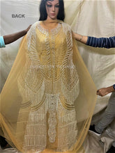 Load image into Gallery viewer, EXLUSIVE heavily beaded Designer Back front Panel Dress material - EG001

