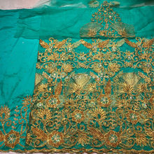 Load image into Gallery viewer, Fresh Sky Blue Net Silk Taffeta with Machine Embroidered George with Same blouse - RSG212
