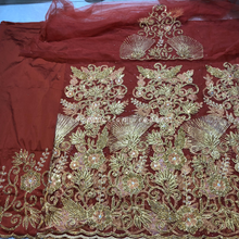 Load image into Gallery viewer, Fresh Sky Blue Net Silk Taffeta with Machine Embroidered George with Same blouse - RSG212
