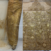 Load image into Gallery viewer, Fresh Sky Blue Net Silk Taffeta with Machine Embroidered George with Same blouse - RSG212
