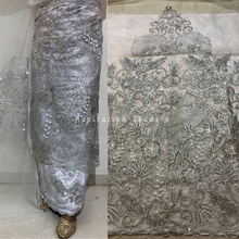 Load image into Gallery viewer, Fresh Sky Blue Net Silk Taffeta with Machine Embroidered George with Same blouse - RSG212
