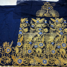 Load image into Gallery viewer, Fresh Sky Blue Net Silk Taffeta with Machine Embroidered George with Same blouse - RSG212

