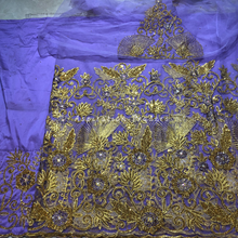 Load image into Gallery viewer, Fresh Sky Blue Net Silk Taffeta with Machine Embroidered George with Same blouse - RSG212
