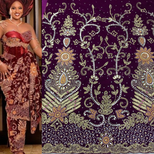 Load image into Gallery viewer, Velvet Fabric Trending Indian  African George wrapper set for Bella Bride - VG024
