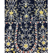 Load image into Gallery viewer, Stunning Navy Blue Velvet Fabric Hand work George Wrapper with contrast blouse - VG044
