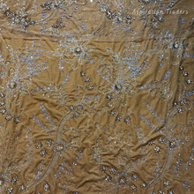 Load image into Gallery viewer, Elegant Turquoise Blue  Crystal Stone Beaded Designer Velvet Fabric Nigerian George Wrapper Set - VG085
