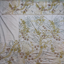 Load image into Gallery viewer, Elegant Turquoise Blue  Crystal Stone Beaded Designer Velvet Fabric Nigerian George Wrapper Set - VG085
