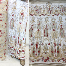 Load image into Gallery viewer, Olive Green Heavy Stone Beaded Designer Velvet Fabric George Wrapper Set - VG088
