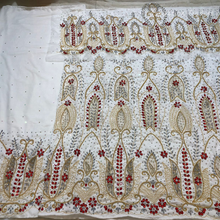 Load image into Gallery viewer, Olive Green Heavy Stone Beaded Designer Velvet Fabric George Wrapper Set - VG088
