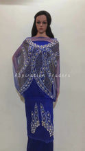 Load and play video in Gallery viewer, Bright Royal Blue with Handmade Roxy Stone Applique Blouse Patch - AB1006
