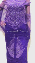 Load and play video in Gallery viewer, Classy Purple Heavy Crystal Stone Beaded Front Back Applique Blouse Patch - AB1013
