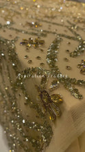 Load and play video in Gallery viewer, Neutral Beige Exquisite Beaded Work Designer Applique Set - AP091
