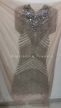 Load and play video in Gallery viewer, Champagne Gold Heavy beaded work With Fringes Designer Dress DD 106
