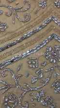 Load and play video in Gallery viewer, Splashy Champagne Gold crystal Stone work Applique Designer set AP076
