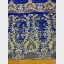 Load and play video in Gallery viewer, New Arrival Royal Blue 1st Net Wrapper 2nd Silk Wrapper with Net Blouse - NLDG081
