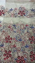 Load and play video in Gallery viewer, All Sequence Work White Net Lace George Wrapper with fancy Matching Blouse - NLDG073
