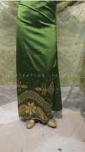 Load and play video in Gallery viewer, Olive Green Nigerian Wedding Net fabric Trending George Wrapper Set  - NLDG132
