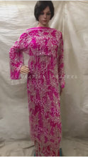Load and play video in Gallery viewer, Fushia Pink Fringes Design Net Lace Designer African George Wrapper set - NLDG058
