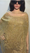 Load and play video in Gallery viewer, Gold color Sea Beaded Heavily beaded Net Lace Blouse - BB056
