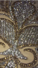 Load and play video in Gallery viewer, Exclusive Heavy Glass crystal Stone Sequence Beads beaded NET Lace Applique Design - AP027
