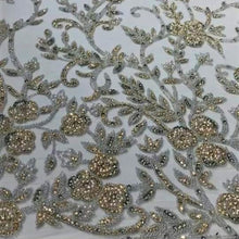 Load image into Gallery viewer, Hand Beaded Stone Beads work Applique Pick for your wedding dress - AP008
