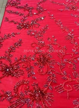 Load image into Gallery viewer, Red Color Gorgeous Luxury ALL over Work NET Lace Applique  - AP010
