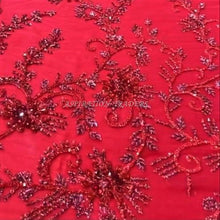 Load image into Gallery viewer, Red Color Gorgeous Luxury ALL over Work NET Lace Applique  - AP010
