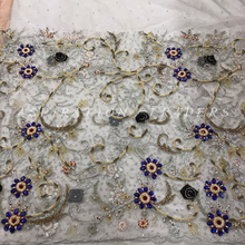 Load image into Gallery viewer, Exlusive New Heavy Beaded Net Lace Applique - AP020
