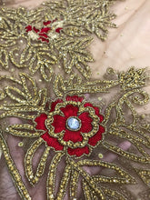Load image into Gallery viewer, Beautiful All Silver Crystal Stone Solid Beads Heavily Beaded  Border Applique - AP033
