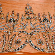 Load image into Gallery viewer, Exclusive orange color heavy beaded hand made crystal stone applique design - AP036
