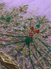 Load image into Gallery viewer, Sweet LILAC color New designer Applique Design On French Net lace fabric - AP045
