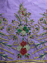 Load image into Gallery viewer, Sweet LILAC color New designer Applique Design On French Net lace fabric - AP045
