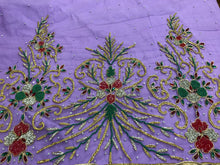 Load image into Gallery viewer, Sweet LILAC color New designer Applique Design On French Net lace fabric - AP045
