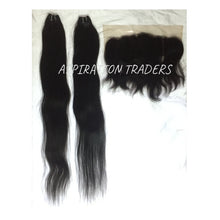 Load image into Gallery viewer, Virgin Natural Straight Hair Extension - 2 Bundles + 1 Frontal - Aspiration Traders
