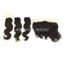 Load image into Gallery viewer, Virgin Natural Body Wave Hair Extension - 3 Bundles + 1 Frontal - Aspiration Traders
