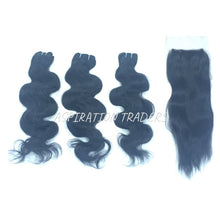 Load image into Gallery viewer, Virgin Natural Body Wave Hair Extension - 3 Bundles + 1 Closure - Aspiration Traders
