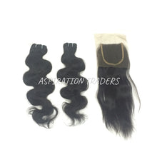 Load image into Gallery viewer, Virgin Natural Body Wave Hair Extension - 2 Bundles + 1 Closure - Aspiration Traders
