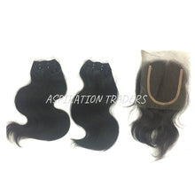 Load image into Gallery viewer, Virgin Natural Body Wave Hair Extension - 2 Bundles + 1 Closure - Aspiration Traders
