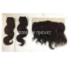 Load image into Gallery viewer, Virgin Natural Body Wave Hair Extension - 2 Bundles + 1 Frontal - Aspiration Traders
