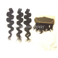 Load image into Gallery viewer, Virgin Natural Body Wave Hair Extension - 3 Bundles + 1 Frontal - Aspiration Traders
