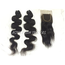 Load image into Gallery viewer, Virgin Natural Body Wave Hair Extension - 2 Bundles + 1 Closure - Aspiration Traders
