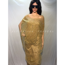 Load image into Gallery viewer, Gold color Sea Beaded Heavily beaded Net Lace Blouse - BB056
