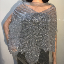Load image into Gallery viewer, Designer Silver Color Sea Pearl Bead Ash Net Lace Beaded Blouse - BB057
