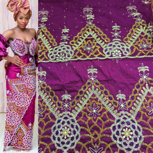 Load image into Gallery viewer, Trending Magenta Color African Beaded Georges with blouses - BG093

