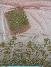 Load image into Gallery viewer, For Asobie order Hand Made Beaded George wrapper with blouses - BG136
